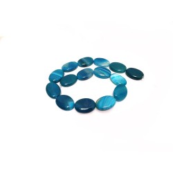 Fil d'agates ovales 25x18mm-Bleu-37cm