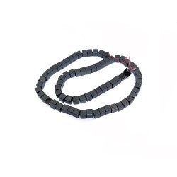 Fil de Perles en Hématite cube 6mm noir X 38cm