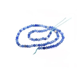 Fil d'agates 4mm facettées-Mélange ciel-38cm