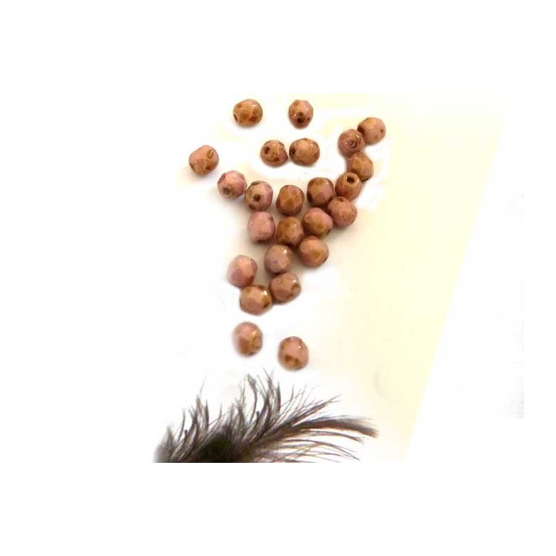 Facettes 4mm snow white travertin lustred