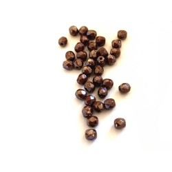 Facettes de Bohême 4mm brown opaque hematit