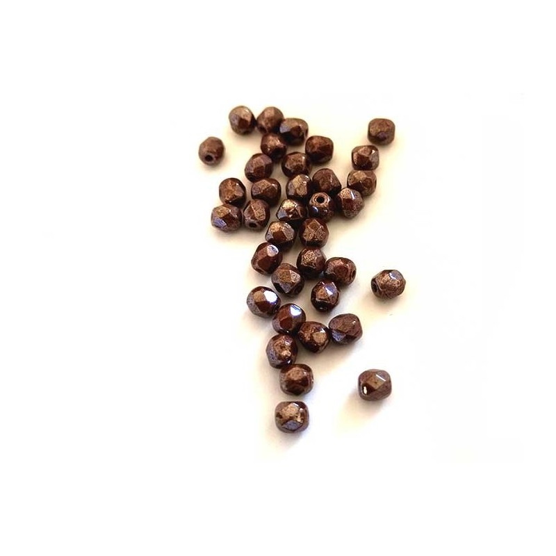 Facettes de Bohême 4mm brown opaque hematit