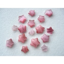 Etoile en verre "Oeil de chat" ROSE clair X 3