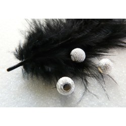 Perle 5mm en argent 925 effet granité  X4