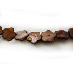 Fleur en nacre 14mm BLEU x 3