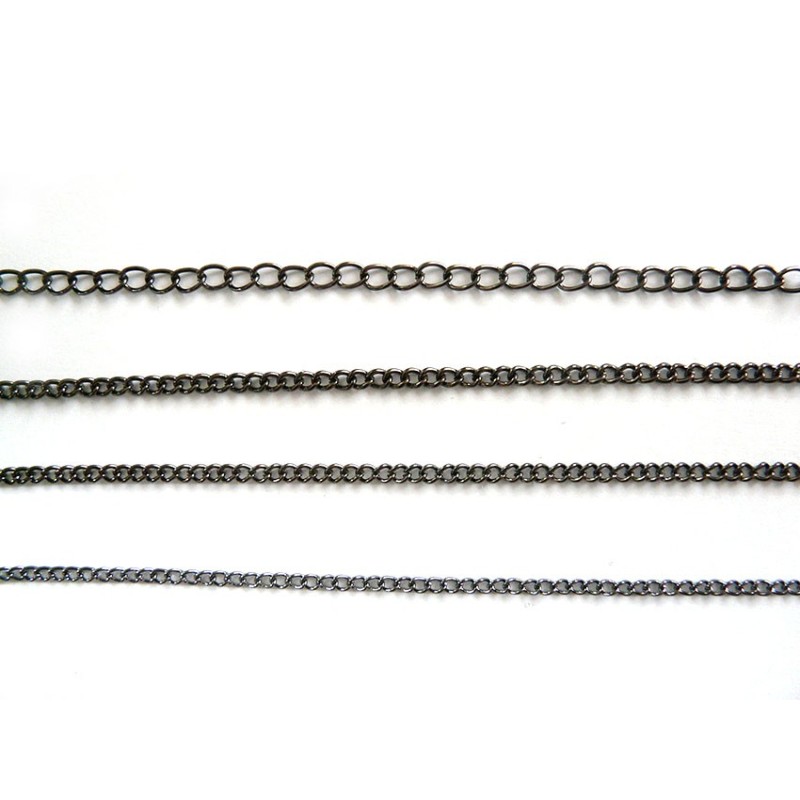Chaîne  Noir gun métal  3 x 4 x 0.8mm x 1 Mètre