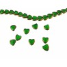 Coeur 9mm verre plaqué- vert bouteille x1