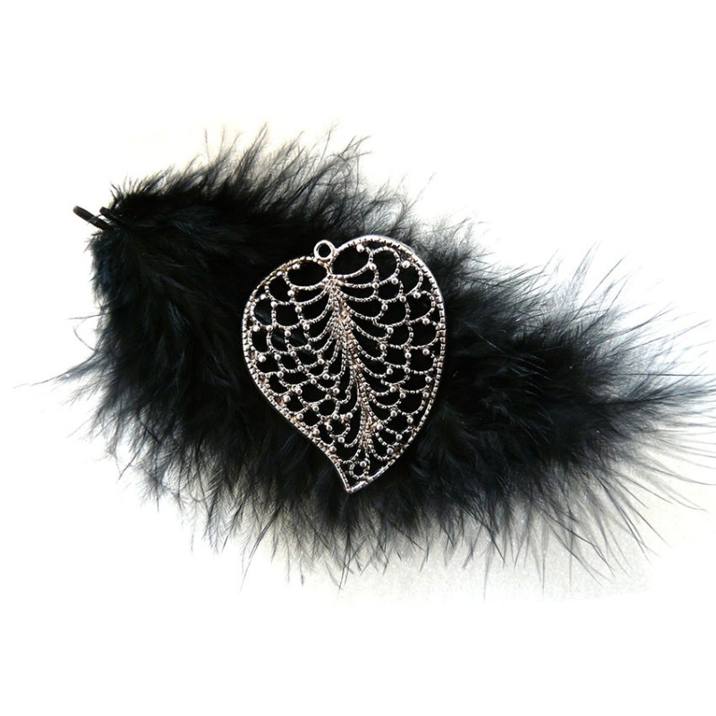 Feuille 47 x 38mm argent antique X 1