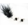 connecteur acier inoxydable 12 x 7mm strass noir x 1