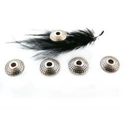 Bicône plat 8 x 3.5mm argenté vieilli