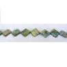 Losange nacré vert AB 15 X 15mm x 5 ou 1 rang