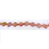 Losange nacré orange AB 15 X 15mm x 5 ou 1 rang