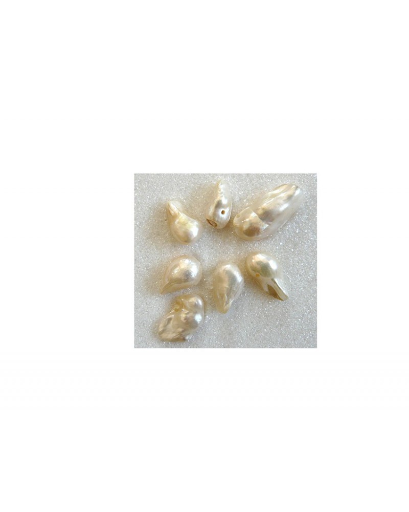 Perles baroques d'eau douce BLANC x 5