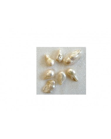 Perles baroques d'eau douce BLANC x 5
