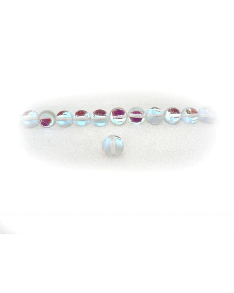Perles lisses verre composite 6mm Transparent-cristal par 15