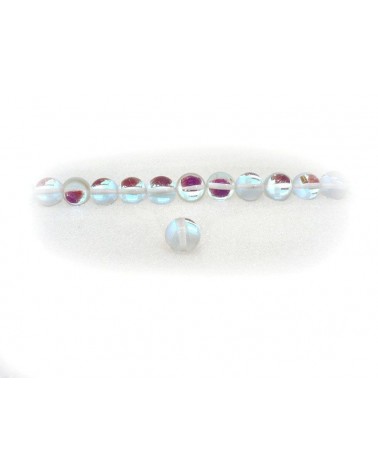 Perles lisses verre composite 6mm Transparent-cristal par 15