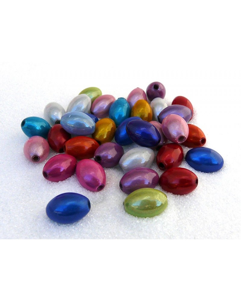 25 perles magiques ovales-mix 9x14mm