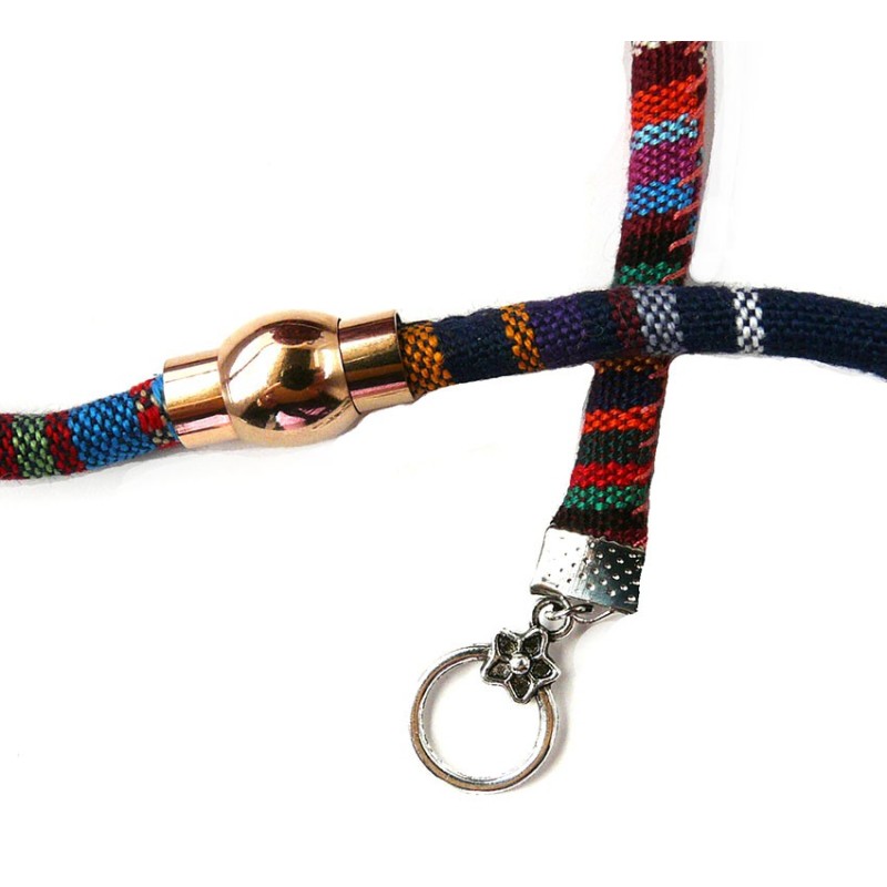 Cordon ethnique rond 6 mm multicolore N°3 x 20cm