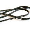 Cuir Nappa plat noir 6mm et  cristaux Swarovki X 20cm