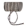 Cuir tressé 3mm noir-blanc x 1mètre