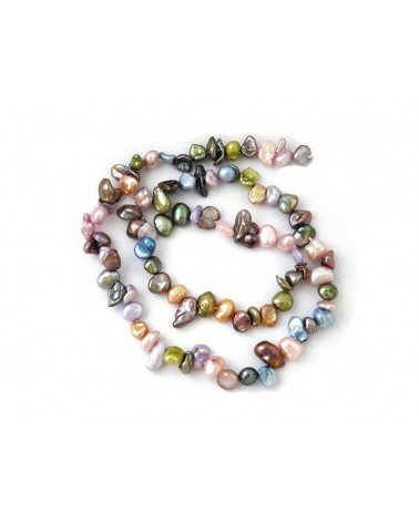 Perles d'eau douce KESHI 5-9mm  multicolores X 1 rang