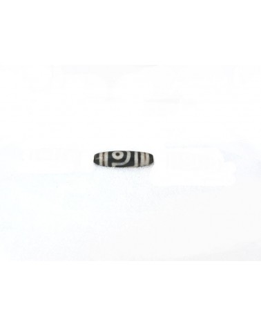  Agate  tibétaine DZI 40x13mm aspect dépoli 2 yeux X 1pièce