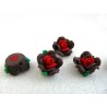Rose Fimo 17mm Brun Rouge X 1