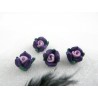 Rose Fimo 11mm violet parme vert X 1