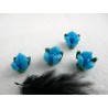 Rose Fimo 11mm Bleu vert X 1