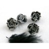 Rose Fimo 10.5mm Noir Gris X 1