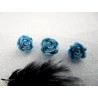 Rose Fimo 10.5mm-Bleu X 1