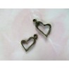 Breloque Coeur 19mm bronze x1