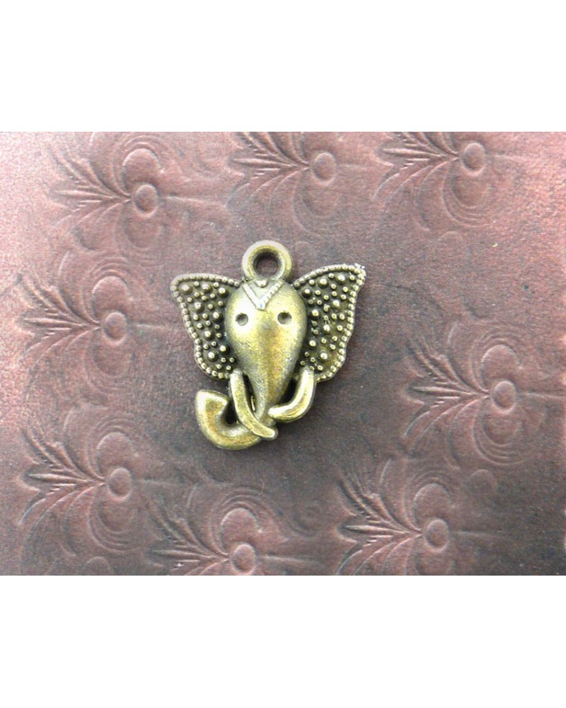 Breloque Ganesh Dieu Eléphant 16mm bronze x1