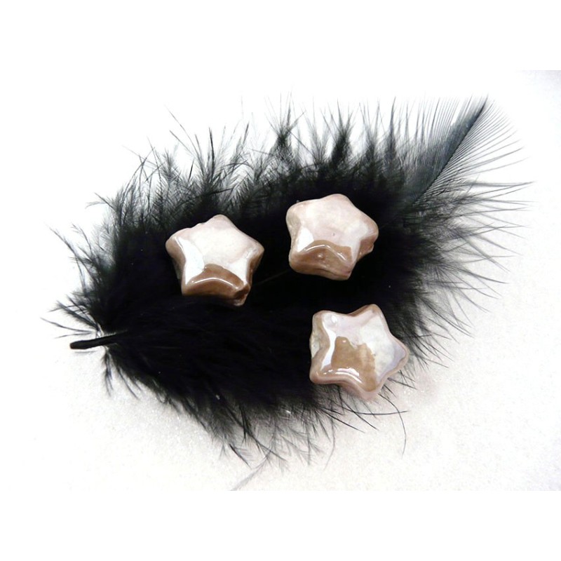 Etoile céramique émaillée 15mm x 5