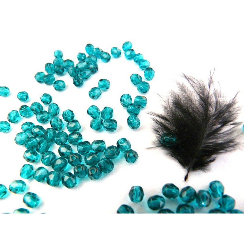 Facettes de Bohême 4mm Bleu zircon  x 50