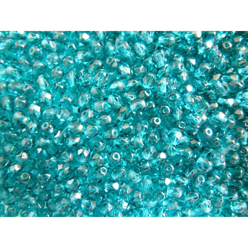 Facettes de Bohême 4mm Bleu zircon  x 50