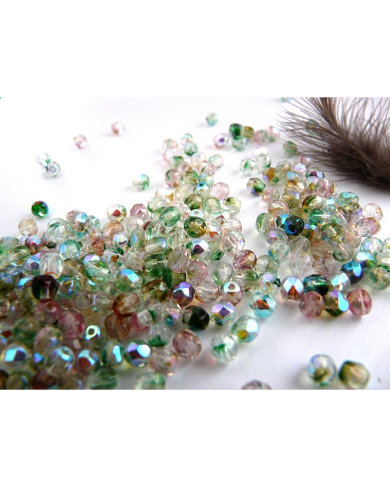 Facettes  4mm crystal multi mix AB x 50
