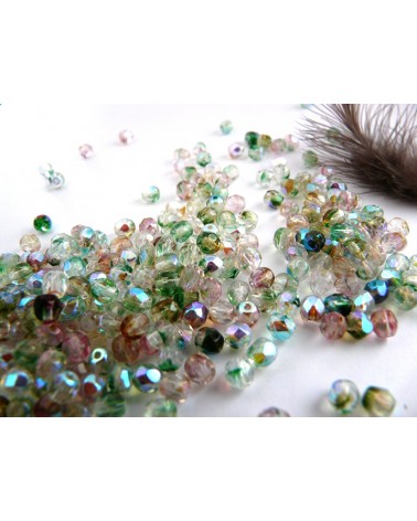 Facettes  4mm crystal multi mix AB x 50