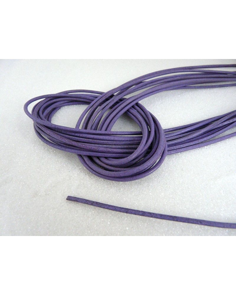Cordon- cuir-Violet-clair-2mm X 105 cm
