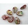 Larme MILLEFIORI 18 x 13 mm coeur rouge X 5