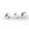 Perle en verre 16mm blanc et prune à pois X 1