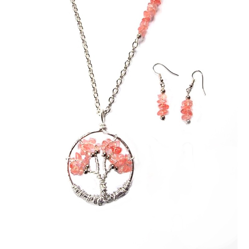 Chips Cherry Quartz 4-7mm x 1/2 rang ou 1 rang 85cm