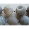 Perle géode 18mm d'agate dépolie -Gris-beige X 1
