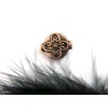 Perle plate décorée 15x 12.5mm cuivre X 1