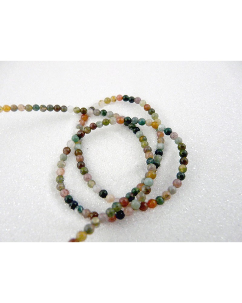 Agate indienne 3mm multicolore X 1rang