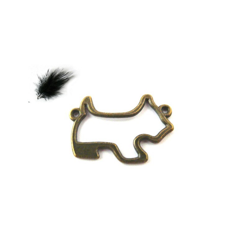 Connecteur métal CHIEN bronze