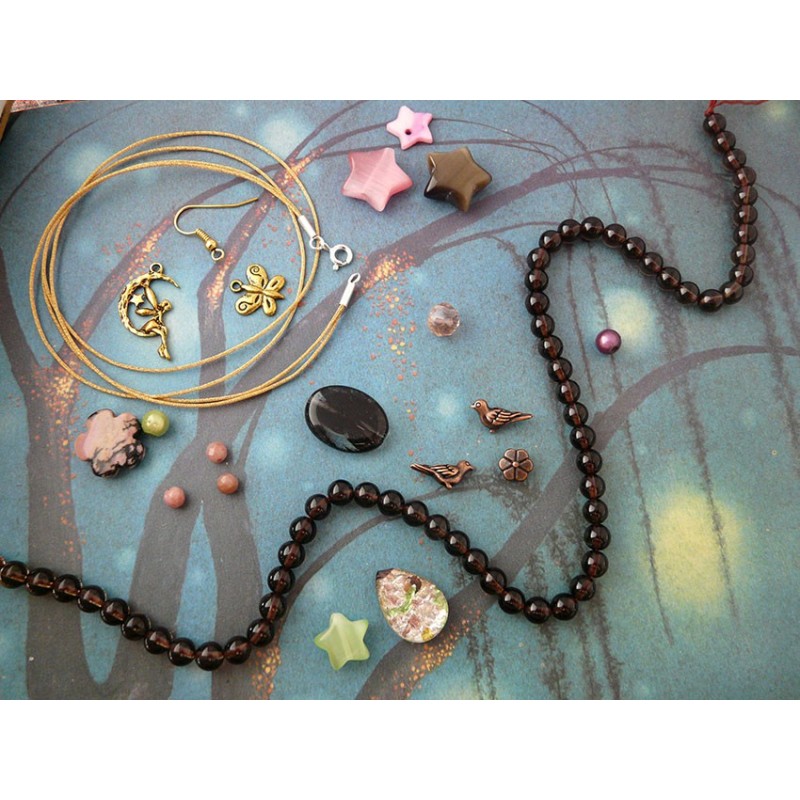 Tour de cou 40 cm en SOIE Japonaise "Or" , fermoir en  Argent Sterling 925