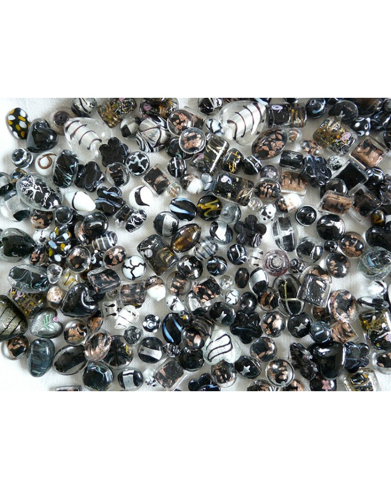 Perles en verre mélangées MIX n°6 x 100 gr (environ 13-15 perles)