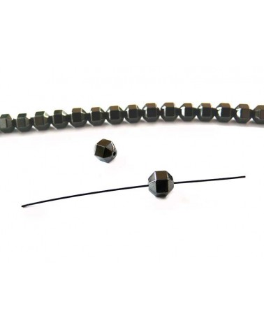 20 perles lentilles en hématite noire 6 mm