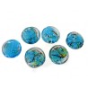 Lentille " nature" 20mm bleu turquoise X1 
